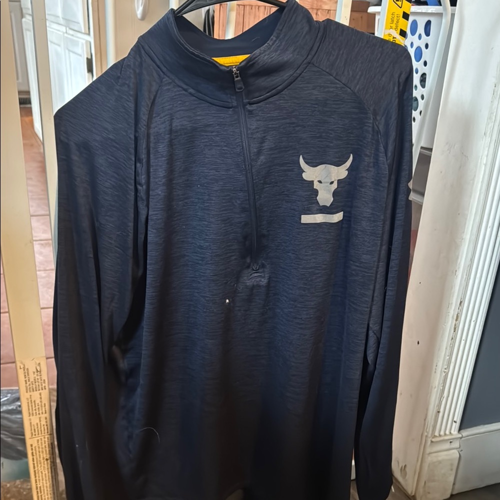 The Rock/ under armor blue 1/4 zip